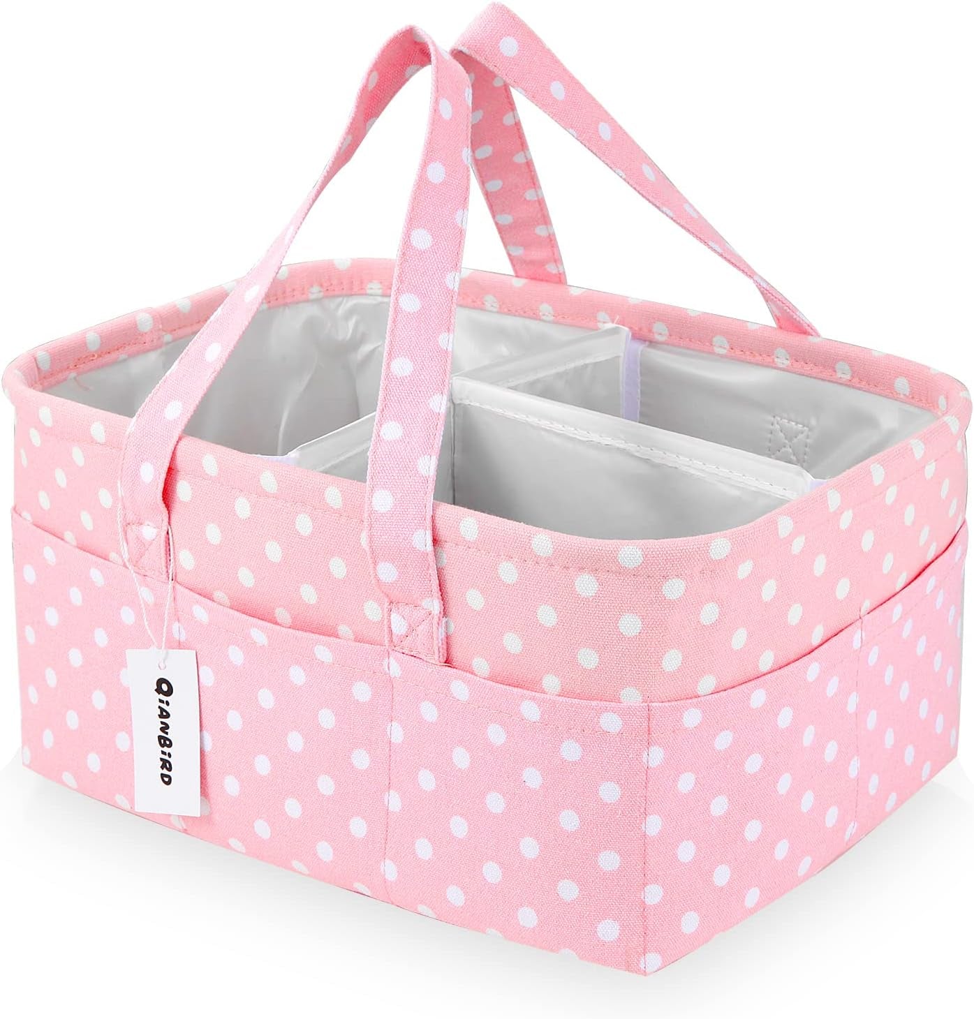 Baby Diaper Caddy Organizer Storage Basket for Girl Boy Shower Gifts Portable Large Nursery Holder Tote for Changing Table or Car Newborn Essentials Baby Registry Must Haves Item