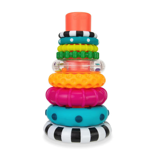 Stacks of Circles Stacking Ring Toy – 9-Piece STEM Learning Toy for Babies, BPA-Free, Multi-Color – Fine Motor & Sensory Development for Ages 6–24 Months