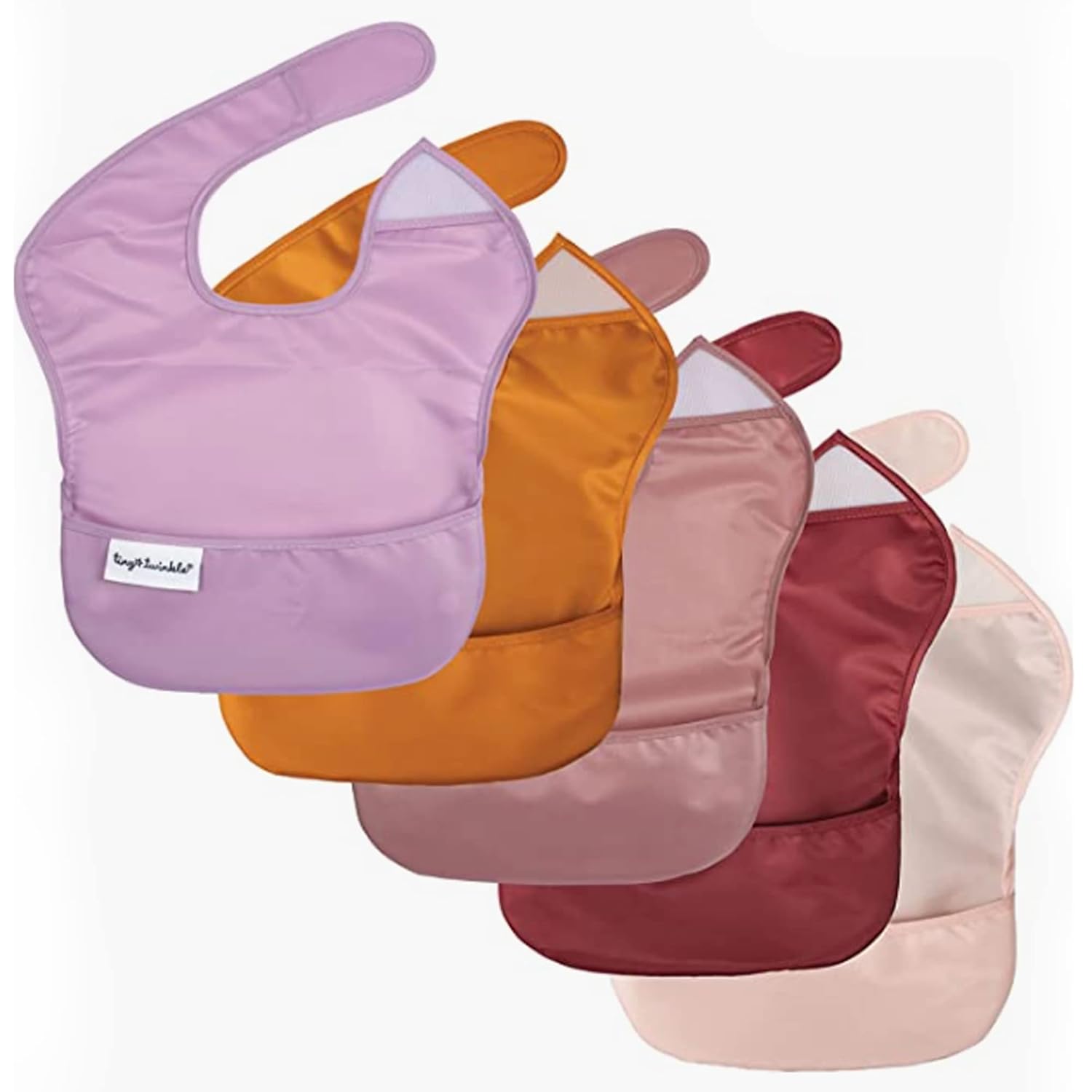 Waterproof Baby Bibs for Eating – Mess-Proof, Wipeable Toddler Bibs – Travel-Friendly, PFAS & BPA-Free – Baby Feeding Bibs (3-Pack, Slate & Olive)