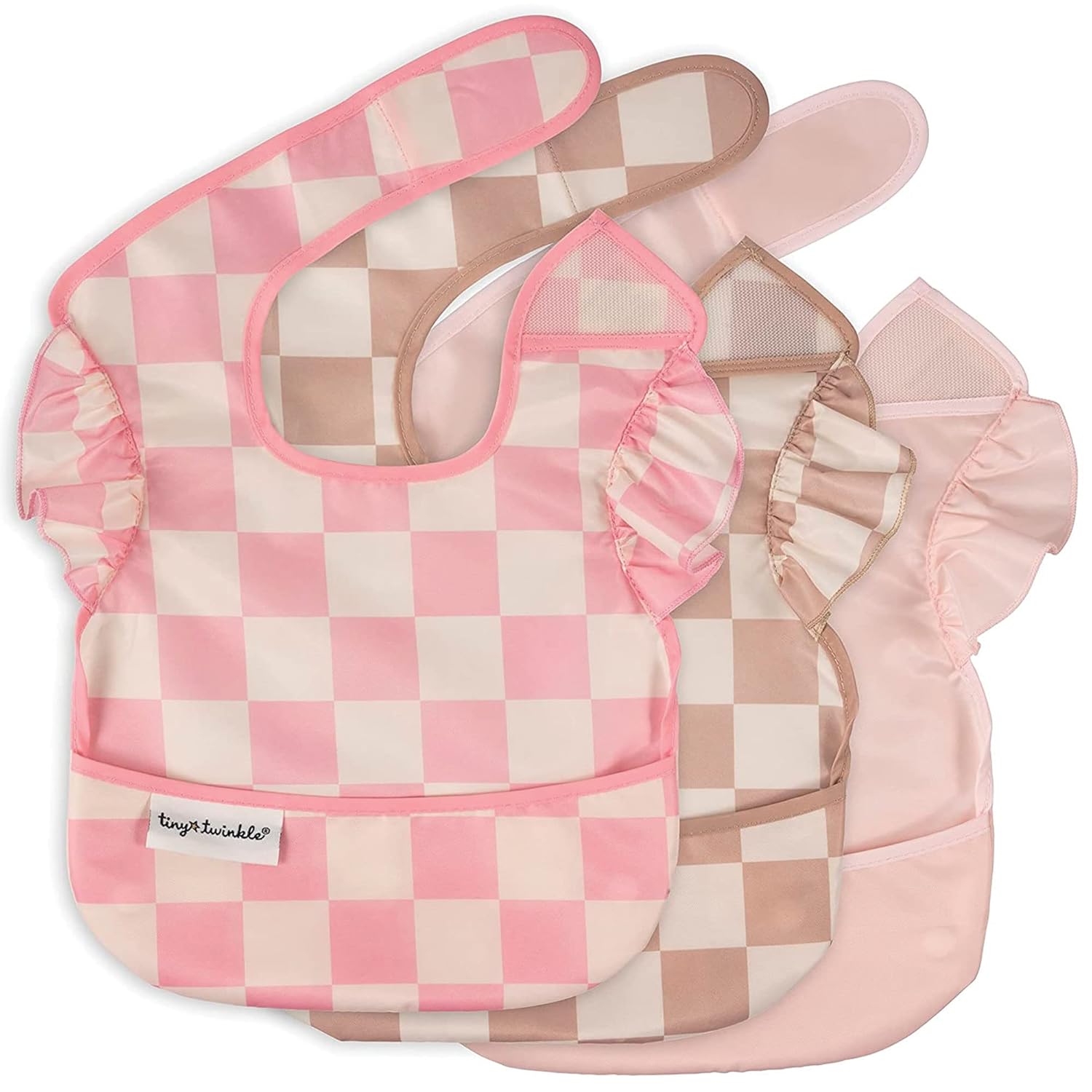 Waterproof Baby Bibs for Eating – Mess-Proof, Wipeable Toddler Bibs – Travel-Friendly, PFAS & BPA-Free – Baby Feeding Bibs (3-Pack, Slate & Olive)