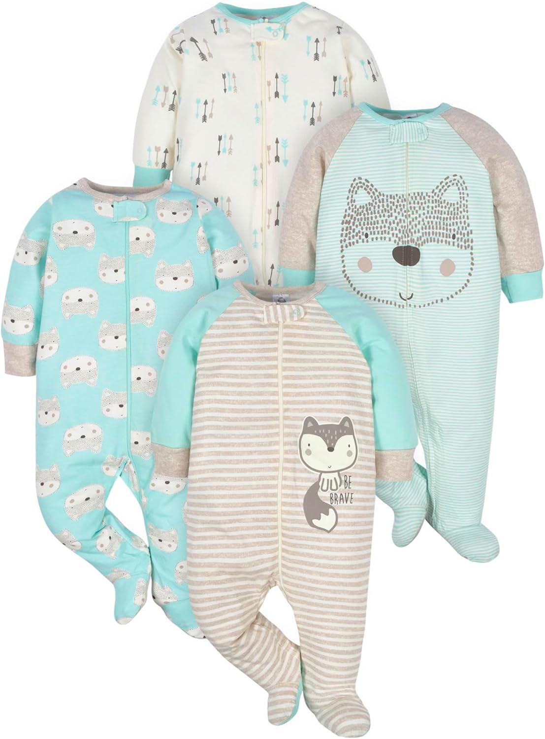 Gerber Baby Boys’ Sleep ‘n Play Footed Pajamas – Soft, Safe & Perfect for Day or Night