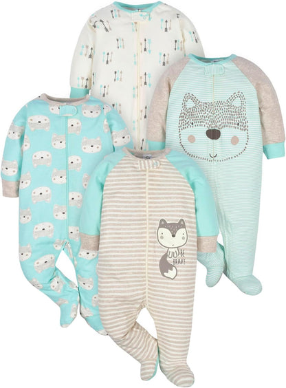 Gerber Baby Boys’ Sleep ‘n Play Footed Pajamas – Soft, Safe & Perfect for Day or Night