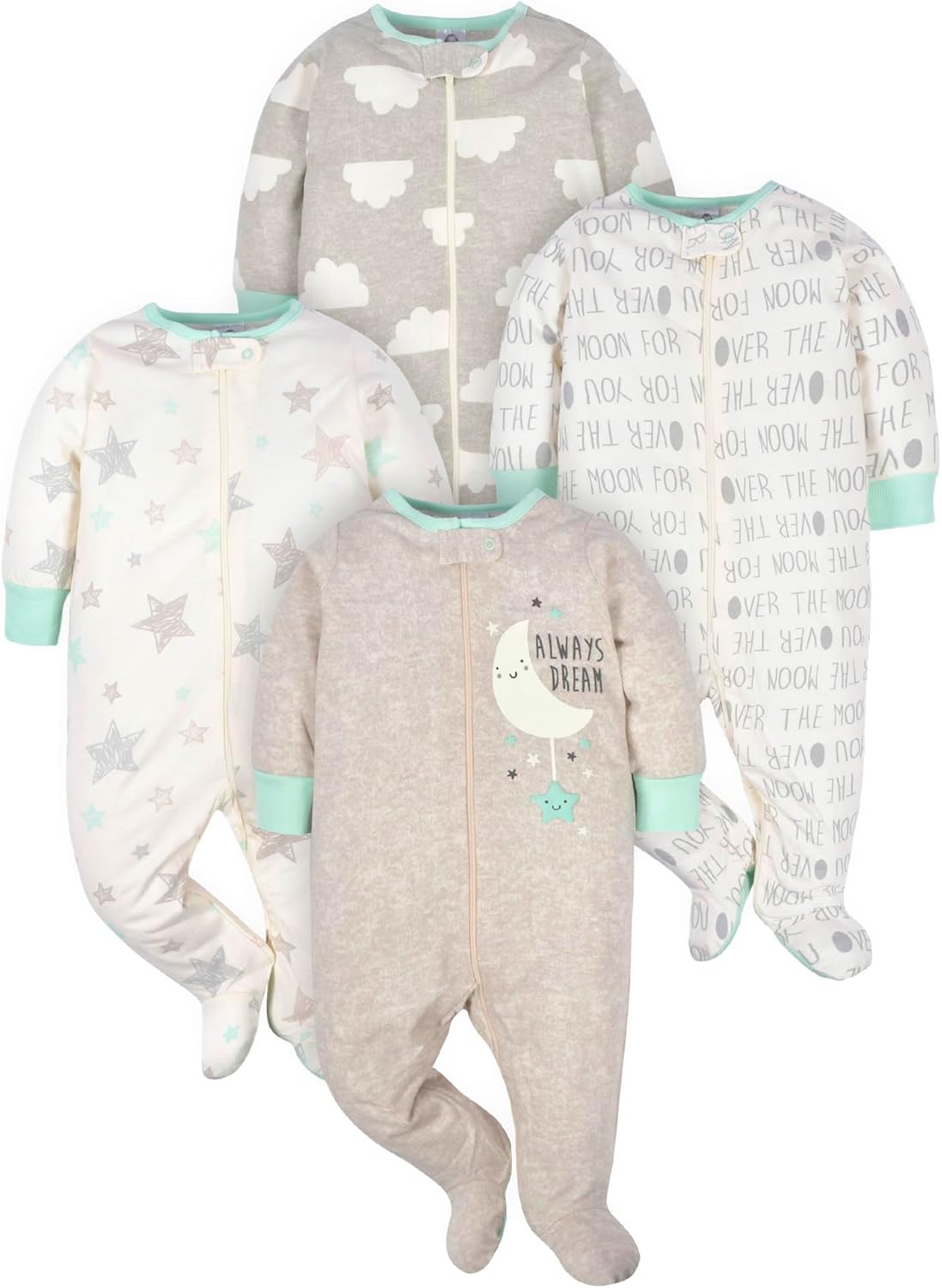 Gerber Baby Boys’ Sleep ‘n Play Footed Pajamas – Soft, Safe & Perfect for Day or Night