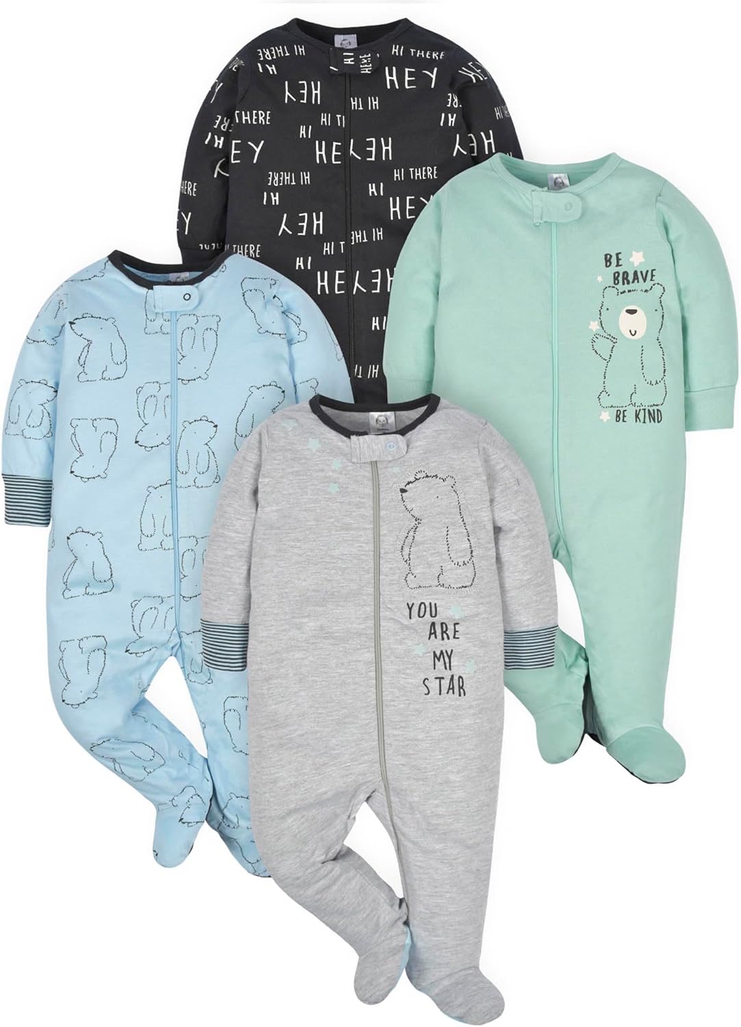 Gerber Baby Boys’ Sleep ‘n Play Footed Pajamas – Soft, Safe & Perfect for Day or Night