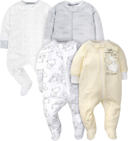 Gerber Baby Boys’ Sleep ‘n Play Footed Pajamas – Soft, Safe & Perfect for Day or Night
