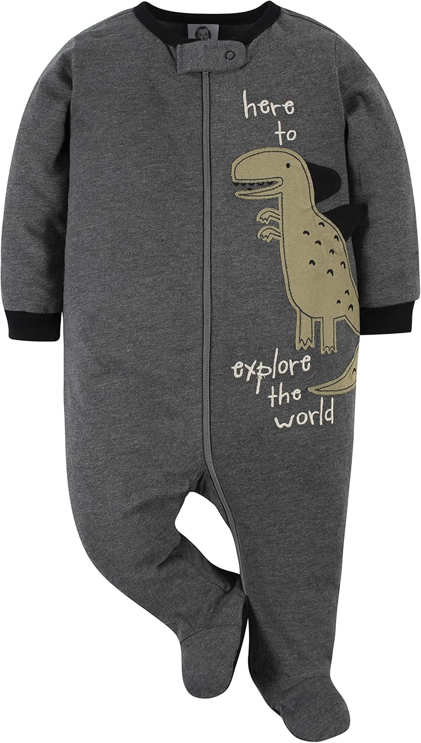 Gerber Baby Boys’ Sleep ‘n Play Footed Pajamas – Soft, Safe & Perfect for Day or Night