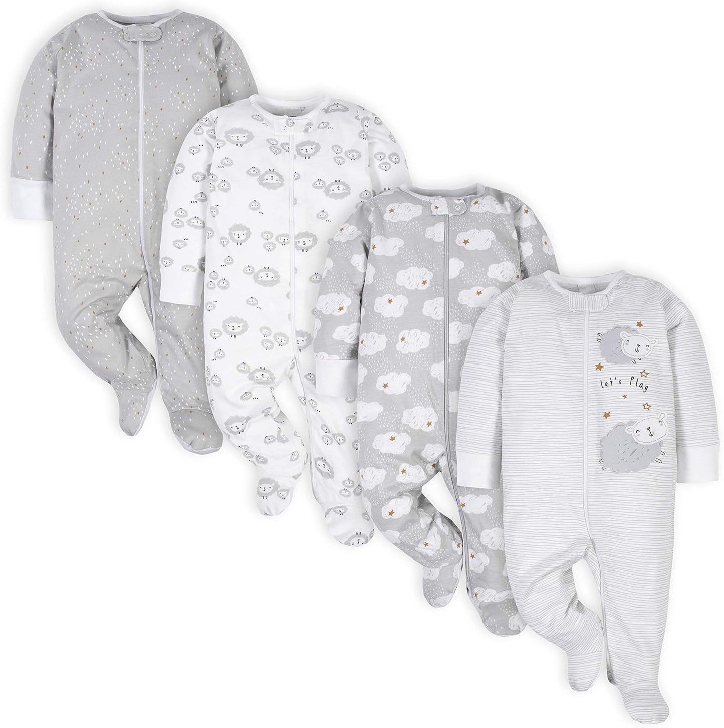 Gerber Baby Boys’ Sleep ‘n Play Footed Pajamas – Soft, Safe & Perfect for Day or Night