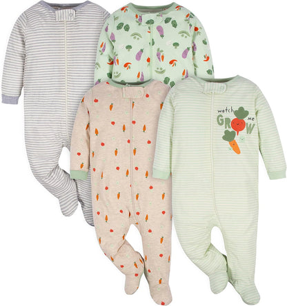 Gerber Baby Boys’ Sleep ‘n Play Footed Pajamas – Soft, Safe & Perfect for Day or Night