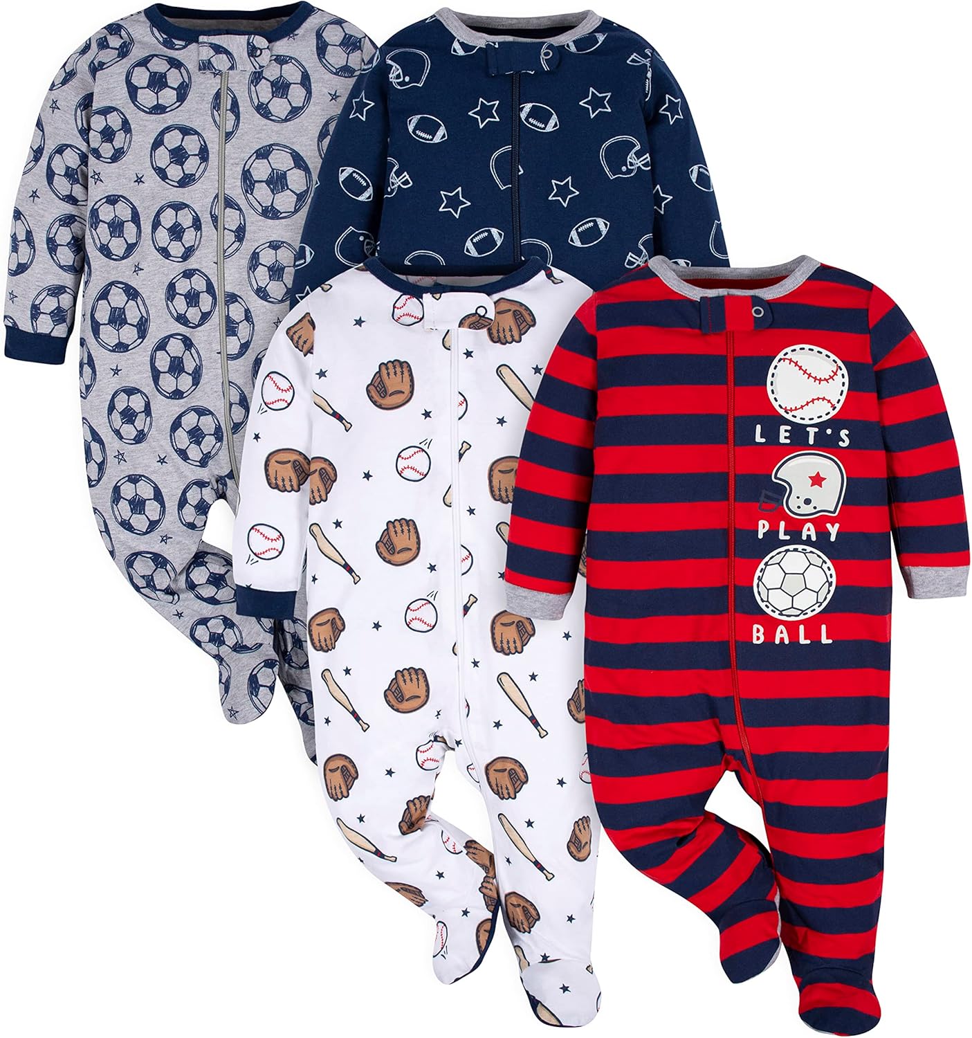 Gerber Baby Boys’ Sleep ‘n Play Footed Pajamas – Soft, Safe & Perfect for Day or Night