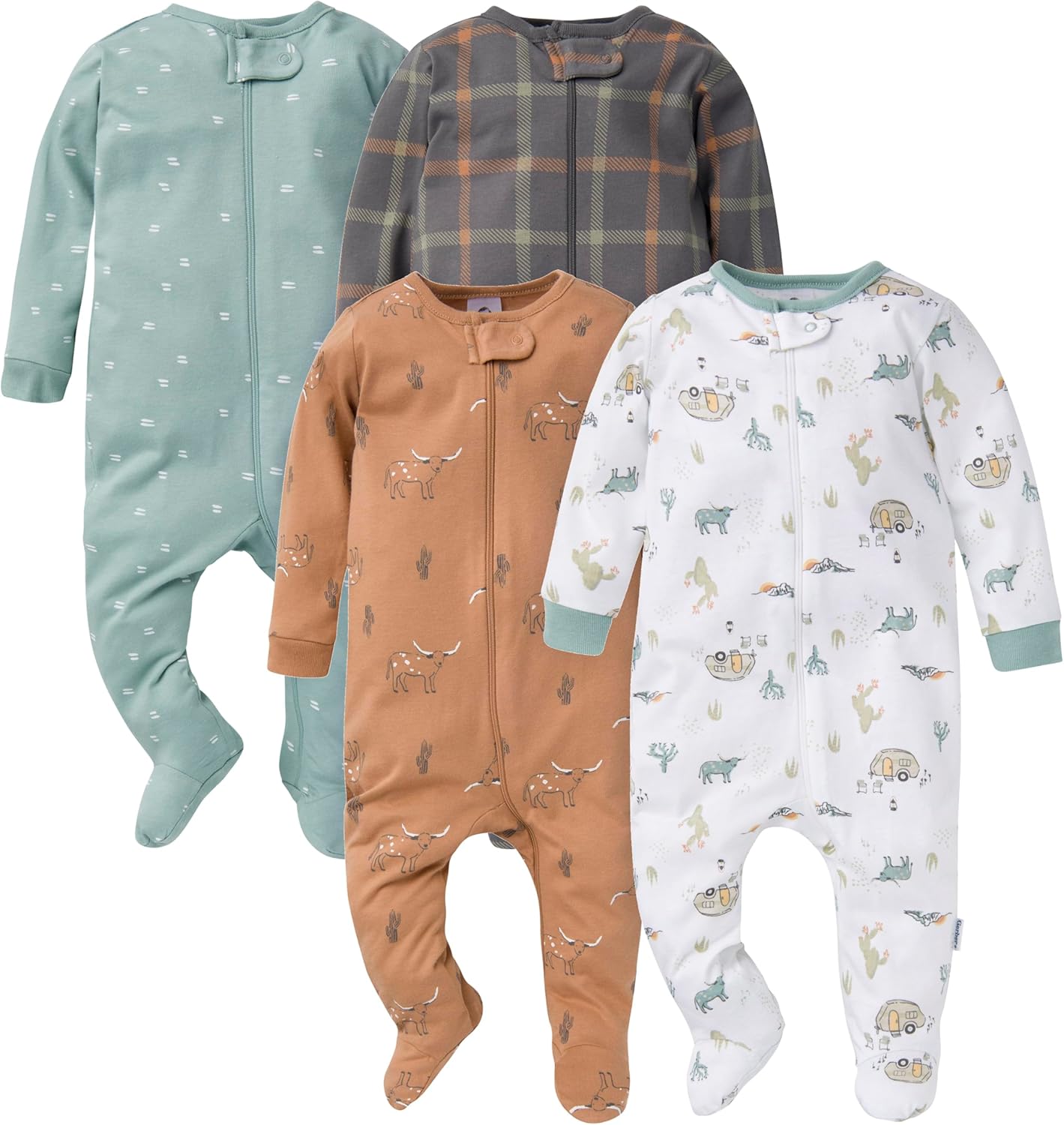 Gerber Baby Boys’ Sleep ‘n Play Footed Pajamas – Soft, Safe & Perfect for Day or Night