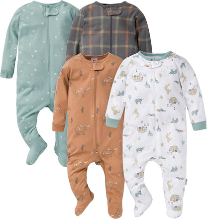 Gerber Baby Boys’ Sleep ‘n Play Footed Pajamas – Soft, Safe & Perfect for Day or Night