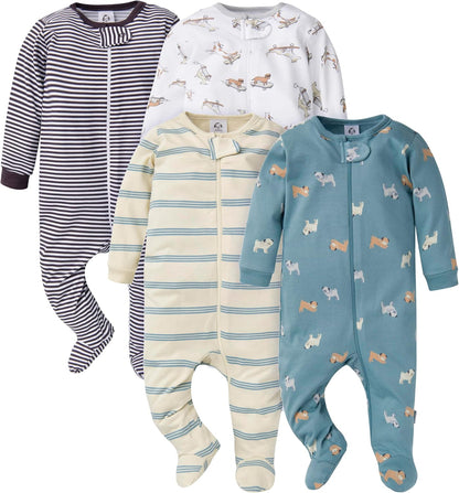 Gerber Baby Boys’ Sleep ‘n Play Footed Pajamas – Soft, Safe & Perfect for Day or Night