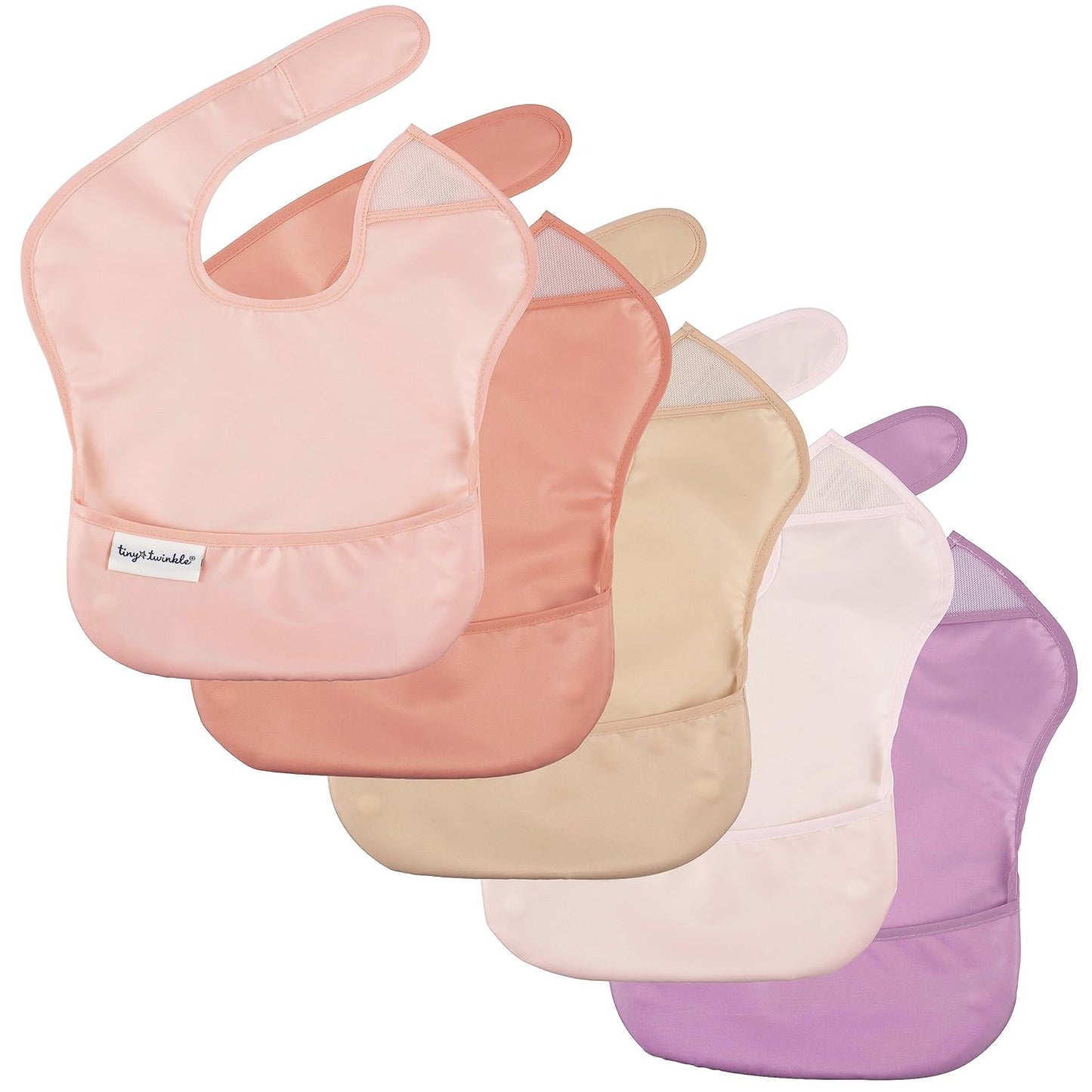 Waterproof Baby Bibs for Eating – Mess-Proof, Wipeable Toddler Bibs – Travel-Friendly, PFAS & BPA-Free – Baby Feeding Bibs (3-Pack, Slate & Olive)