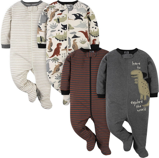Gerber Baby Boys’ Sleep ‘n Play Footed Pajamas – Soft, Safe & Perfect for Day or Night