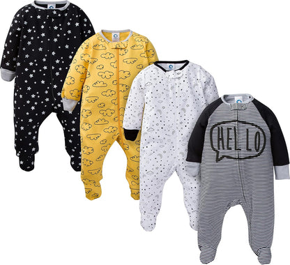 Gerber Baby Boys’ Sleep ‘n Play Footed Pajamas – Soft, Safe & Perfect for Day or Night
