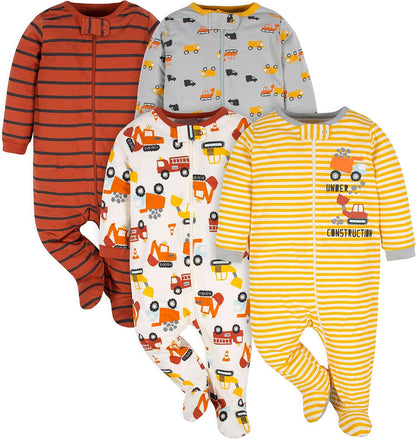 Gerber Baby Boys’ Sleep ‘n Play Footed Pajamas – Soft, Safe & Perfect for Day or Night