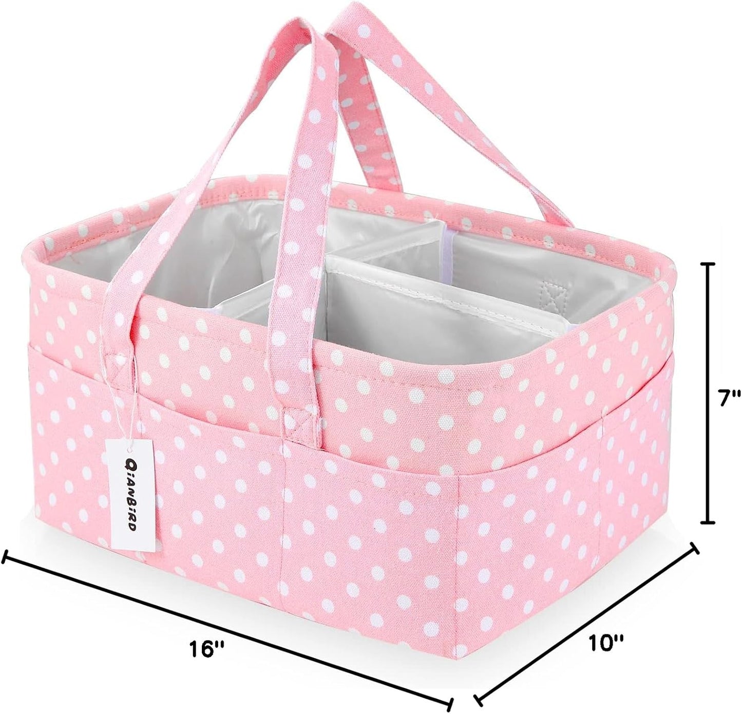 Baby Diaper Caddy Organizer Storage Basket for Girl Boy Shower Gifts Portable Large Nursery Holder Tote for Changing Table or Car Newborn Essentials Baby Registry Must Haves Item